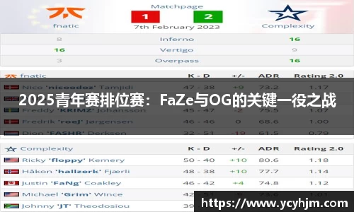 2025青年赛排位赛：FaZe与OG的关键一役之战
